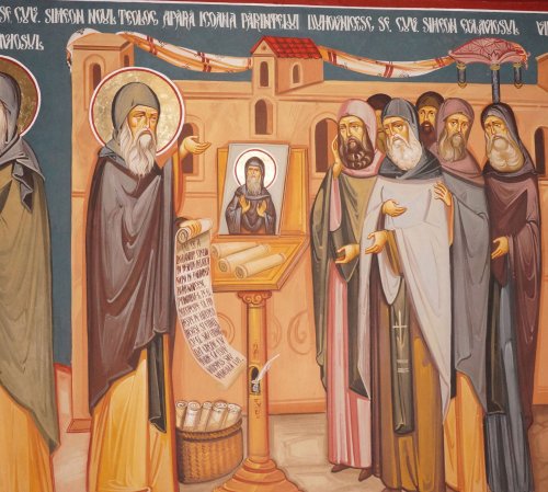 Fresce cu viața Sfântului Simeon Noul Teolog în biserica de la Mănăstirea Cașin Poza 211721