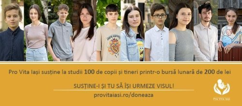 O chilie athonită susține la studii 10 bursieri Pro Vita Iași