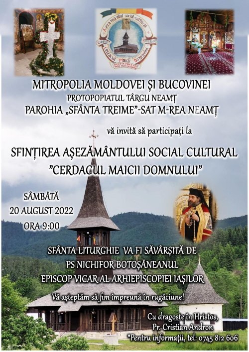 Sfințire de așezământ social în satul Mănăstirea Neamț Poza 223809