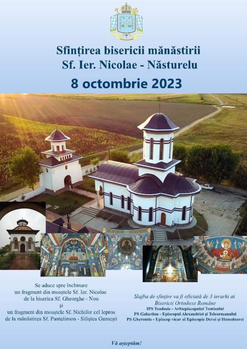 Biserica Mănăstirii Năsturelu din județul Teleorman va fi sfințită de trei ierarhi Poza 270694