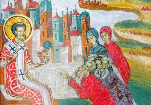 Sfântul Ierarh Ioan Gură de Aur, Arhiepiscopul Constantinopolului, şi mama sa, Sfânta Antuza Poza 276617