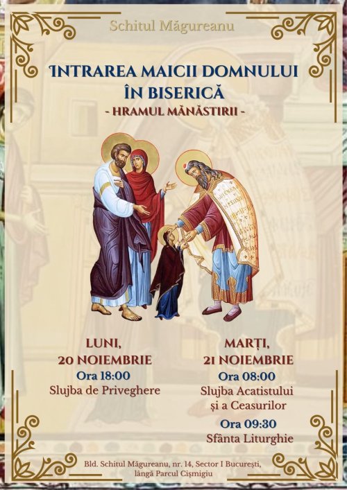 Schitul Măgureanu din București își va sărbători hramul principal Poza 277369