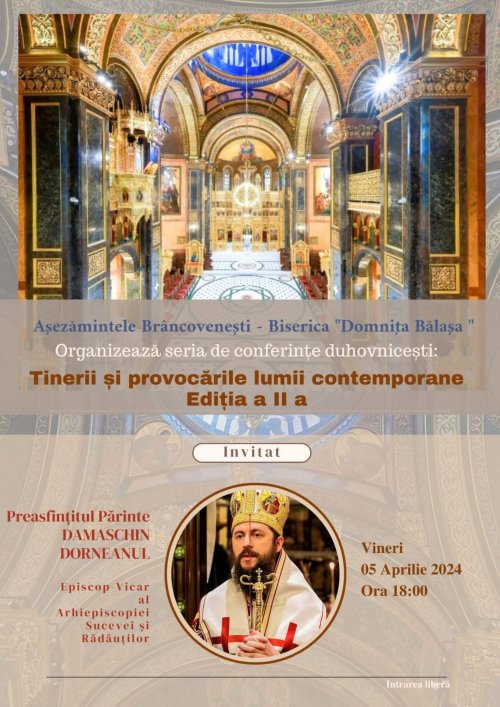 O nouă serie de conferințe duhovnicești la Biserica Domnița Bălașa din București Poza 290460