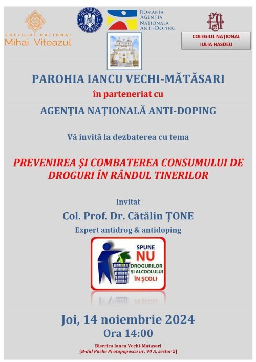 Dezbatere antidrog la Parohia Iancu Vechi-Mătăsari Poza 315628