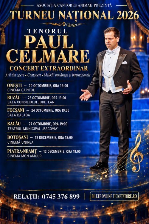 Tenorul Paul Celmare aduce magia muzicii clasice în marile orașe ale țării  Poza 376808