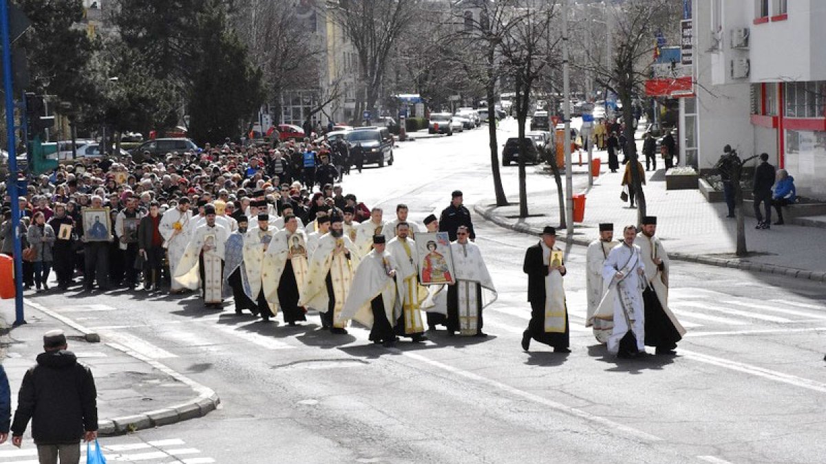 Procesiune cu icoane în municipiul Tulcea