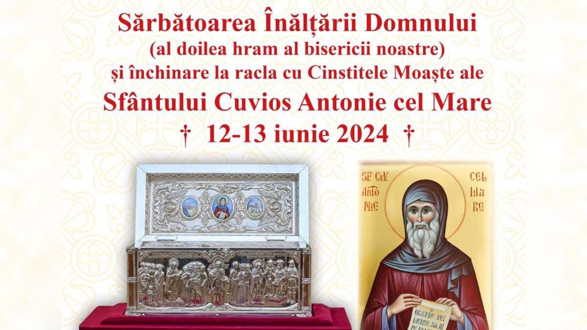 Moaștele Sfântului Antonie vor fi duse spre închinare la o biserică din București