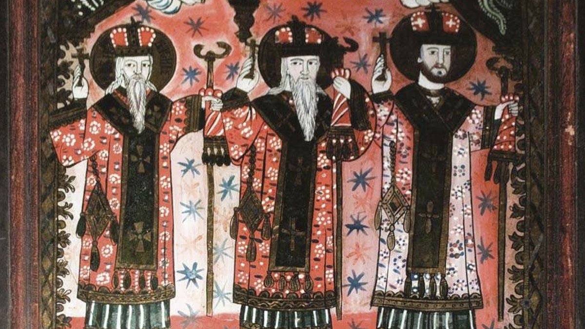 Sfinții Trei Ierarhi în icoanele pe sticlă din Transilvania