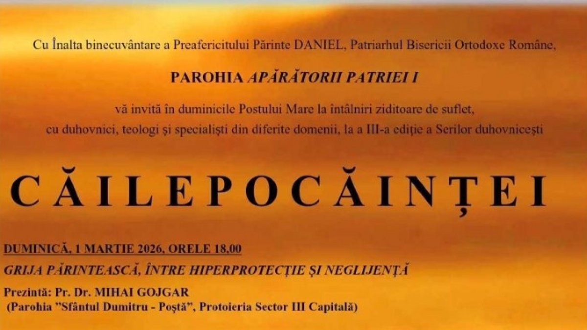 Întâlnirile „Căile pocăinței” la Parohia Apărătorii Patriei I din Capitală