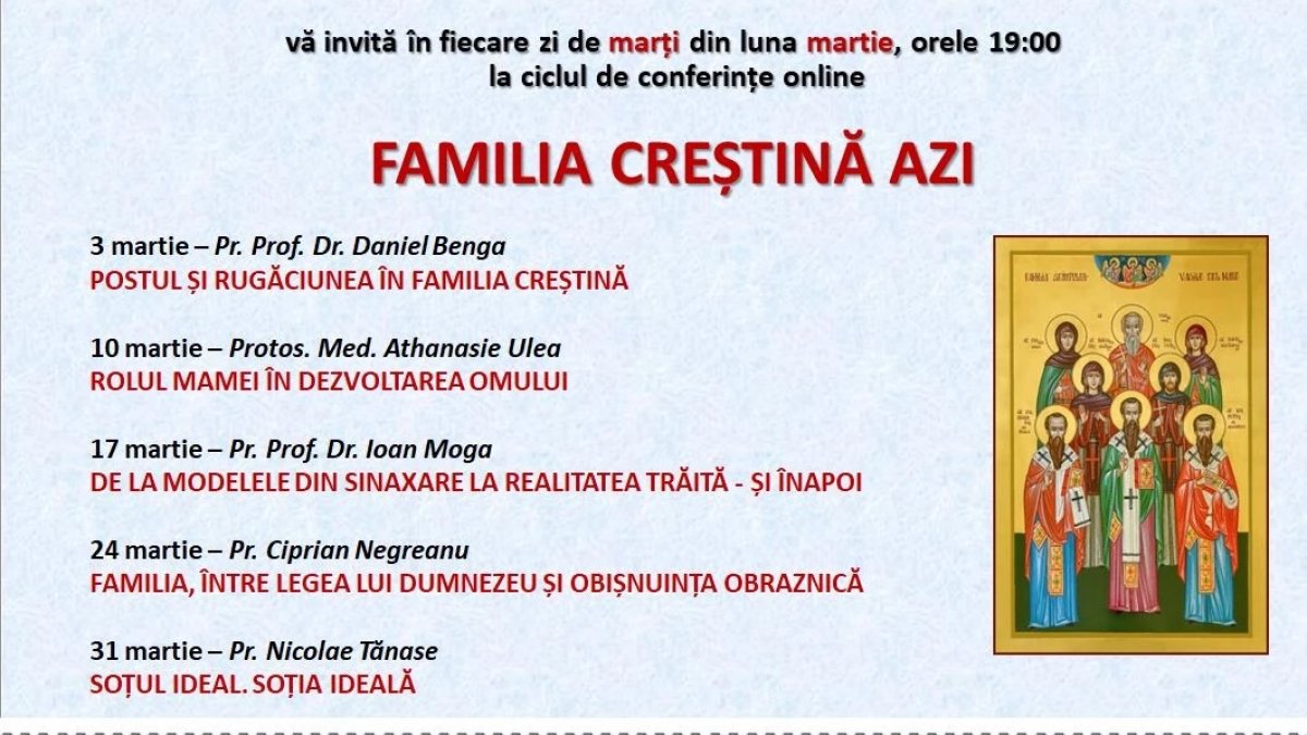 Conferințe dedicate familiei creștine în Postul Mare