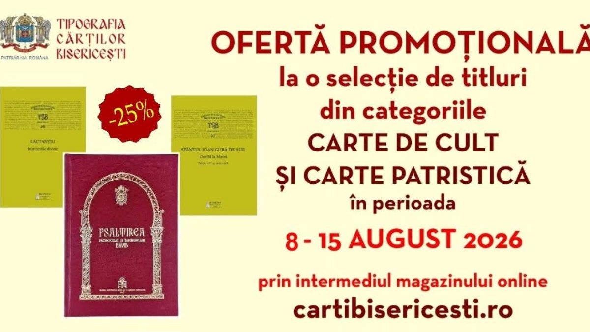 Cărți de teologie la preț redus, la Tipografia Cărților Bisericești