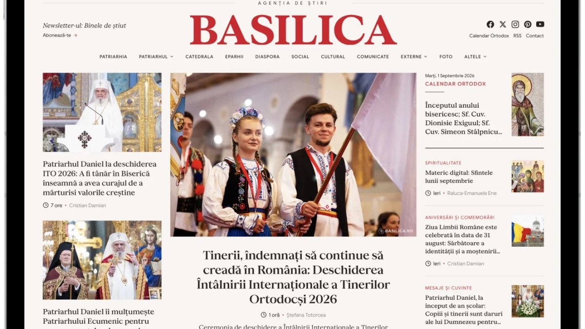 Noul site al Agenției de știri BASILICA a Patriarhiei Române