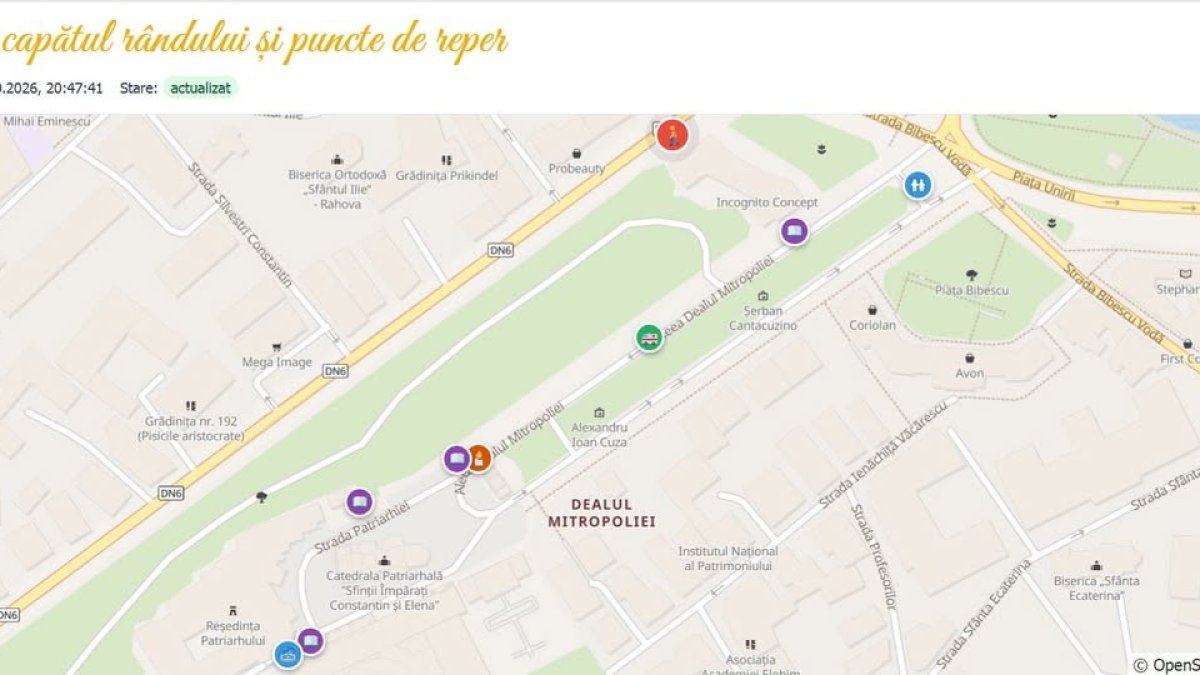 Platforma cu informații în timp real despre pelerinajul din Bucureşti