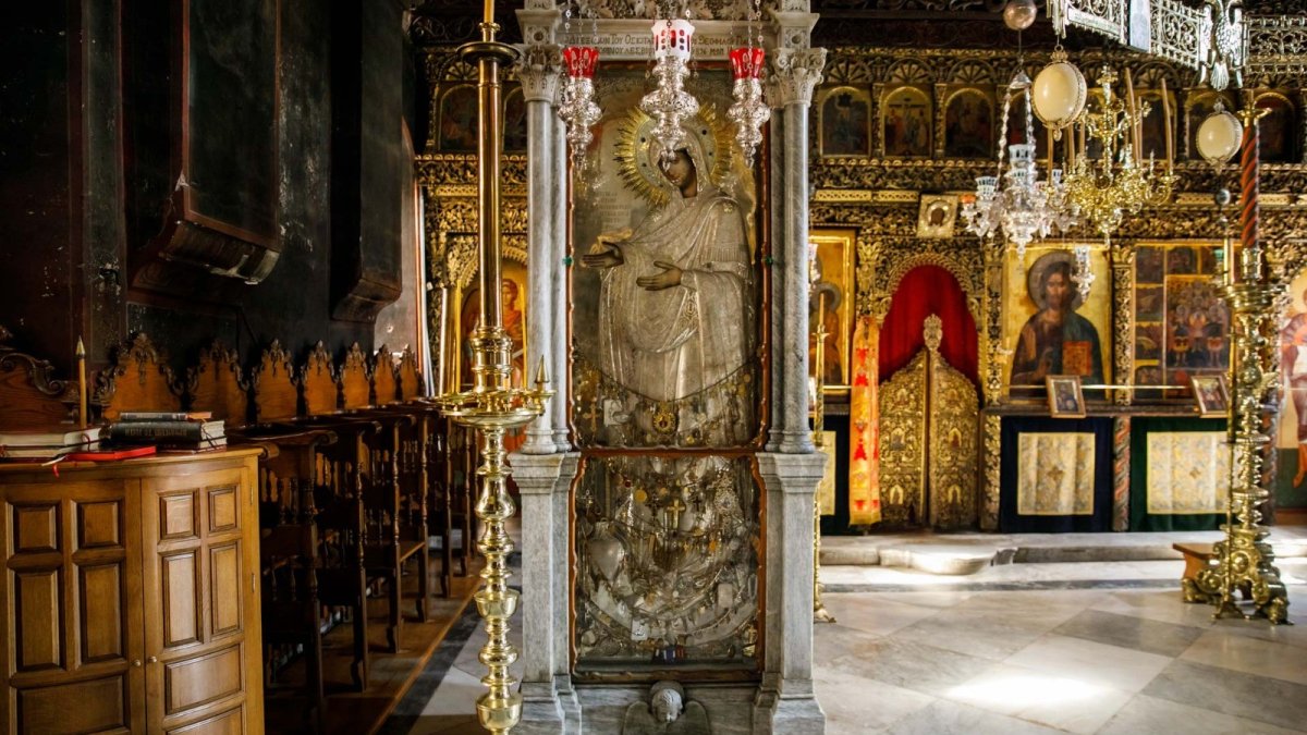 Icoana Maicii Domnului „Gherontissa”, la Mănăstirea Pantocrator din Teleorman