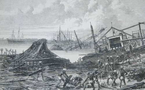 Oraşul Calcutta, distrus complet în 1864