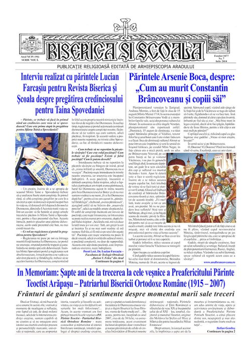 Un nou număr al revistei „Biserica şi Şcoala“