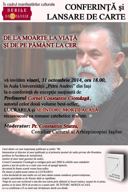 Cornel Constantin Ciomâzgă va fi prezent la Serile DOXOLOGIA