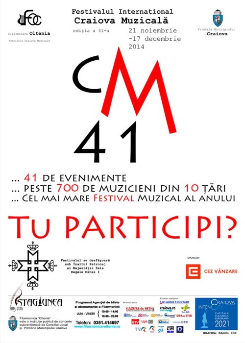Festivalul Internaţional „Craiova Muzicală“, la ediţia 41