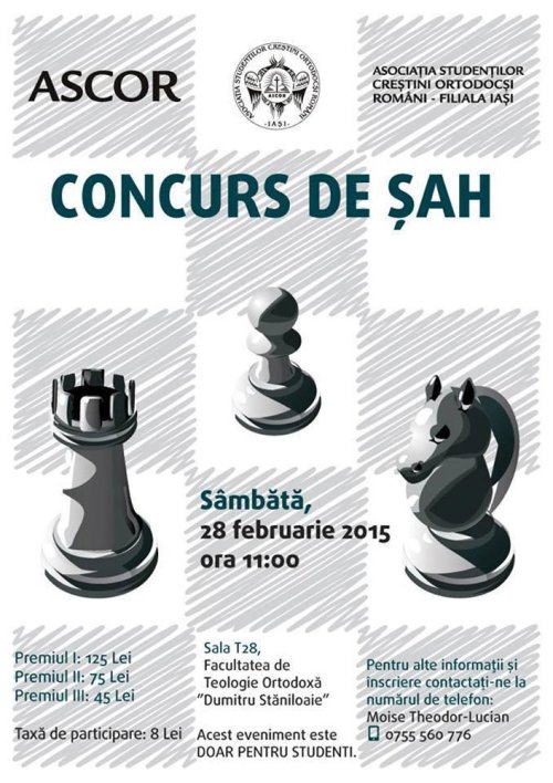 Concurs de şah organizat de ASCOR Iaşi