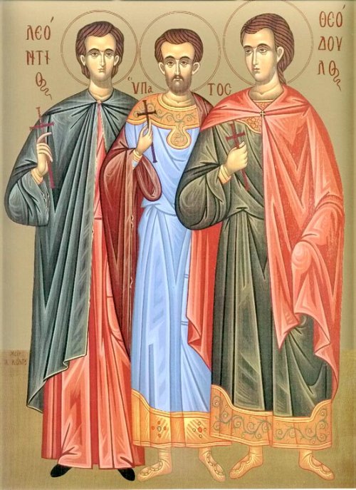 Sfinţii Mucenici Leontie, Ipatie şi Teodul; Sfântul Cuvios Erasm