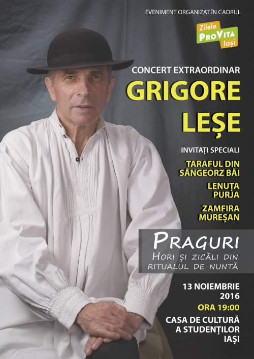 Eveniment artistic de excepţie susţinut de Grigore Leşe