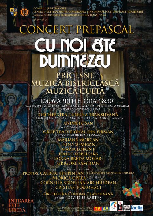 Concert cu pricesne, muzică bisericească și cultă la Cluj-Napoca
