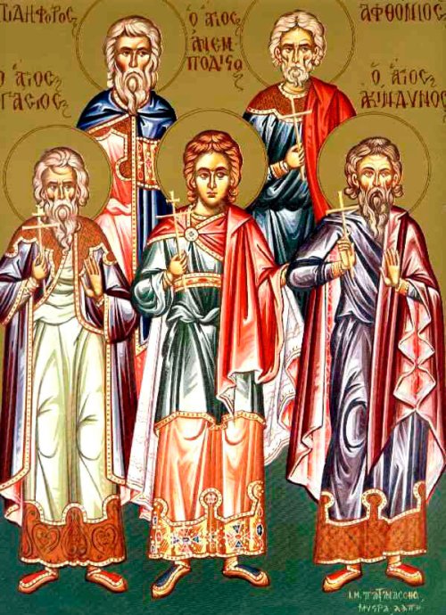 Sfinţii Mucenici Achindin, Pigasie, Aftonie, Elpidifor şi Anempodist