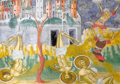 Sfinţii Sfinţiţi Mucenici Achepsima, Iosif şi Aitala; Aşezarea moaştelor Sfântului Mare Mucenic Gheorghe în Lida