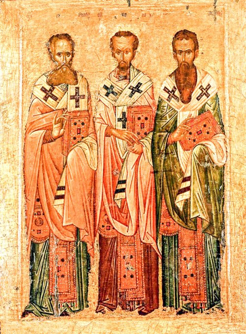 Sfinţii Trei Ierarhi: Vasile cel Mare, Grigorie Teologul şi Ioan Gură de Aur; Sfântul Sfinţit Mucenic Ipolit, Episcopul Romei