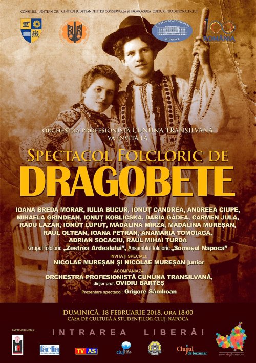 Spectacol folcloric de Dragobete, la Cluj-Napoca