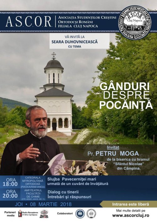 Serile duhovnicești ale ASCOR Cluj, în perioada Postului Mare