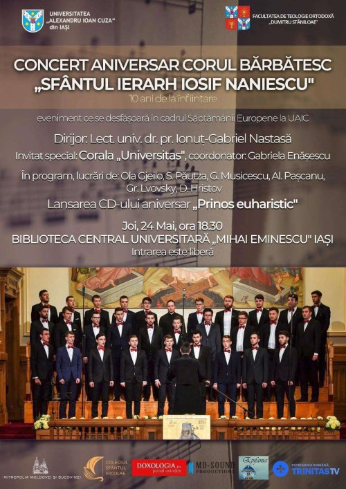 Concert aniversar al Corului bărbătesc „Sfântul Ierarh Iosif Naniescu“ - 10 ani de activitate