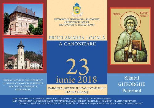 Proclamarea locală a canonizării Sfântului Gheorghe Pelerinul