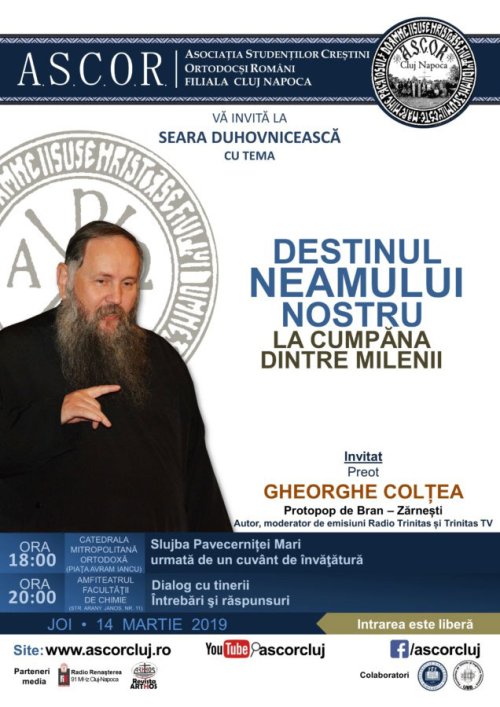Serile duhovnicești din Postul Sfintelor Paști, ale ASCOR Cluj-Napoca