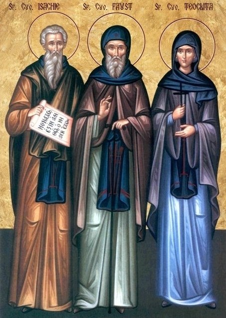 Sf. Cuv. Isaachie, Dalmat şi Faust; Sf. Mironosiţă Salomeea; Sf. Cuv. Teodora din Tesalonic