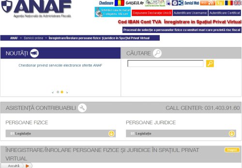 Mai multe servicii pe site-ul ANAF