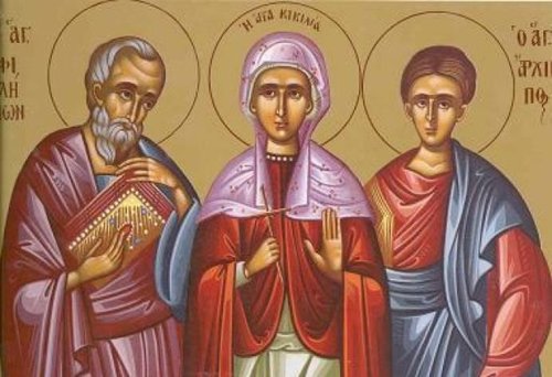 Sf. Ap. Filimon, Arhip, Onisim şi Apfia;  Sf. Mc. Cecilia