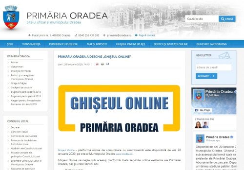 Ghișeu online la Primăria Oradea