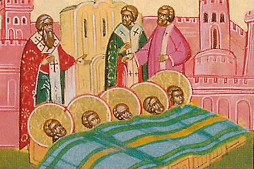 Aflarea moaştelor Sfinţilor Mucenici din Constantinopol