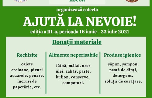 Colectă pentru nevoiaşi organizată de ASCOR Bucureşti
