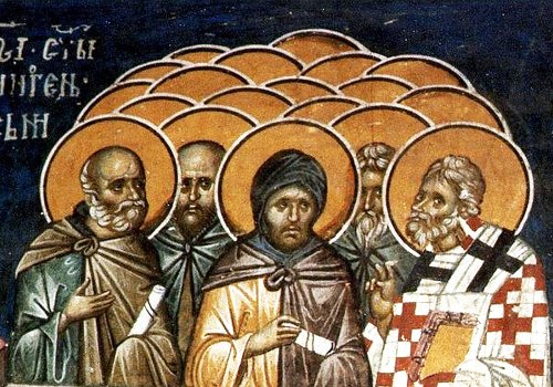 Sf. Sfinţit Mc. Atinoghen cu cei 10 ucenici ai lui; Sf. Mc. Iulia
