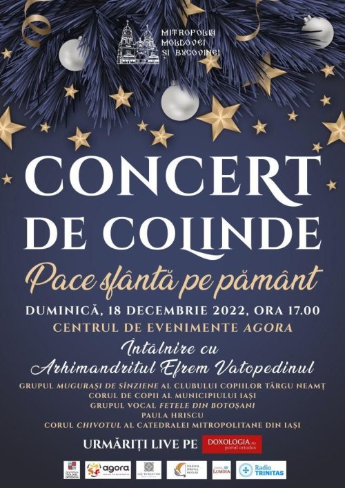 Concert de colinde „Pace sfântă pe pământ” la Iași