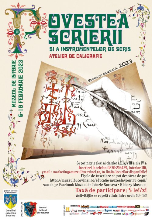 Atelier de caligrafie la Muzeul de Istorie Suceava