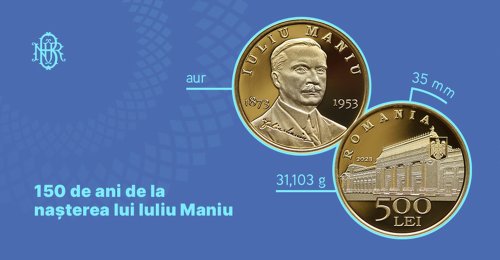 Monedă BNR dedicată lui Iuliu Maniu
