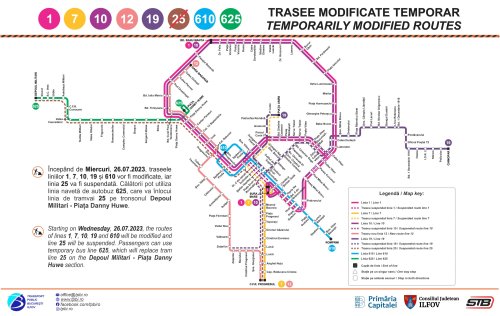 Modificări în circulaţia tramvaielor din Capitală