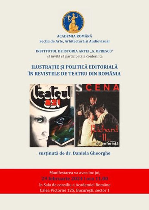 Conferință pe tema ilustrației revistelor de teatru la Academia Română