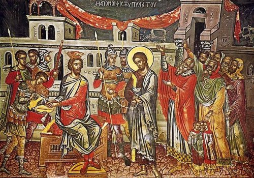 Marcu 15, 1-15 (Iisus în fața lui Pilat)