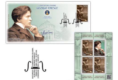 Emisiune filatelică dedicată lui Enescu