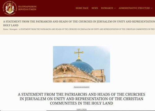 Declaraţia liderilor religioşi din Ierusalim despre ideologiile dăunătoare creştinismului