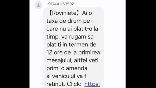 SMS-uri înșelătoare privind plata rovinietei
